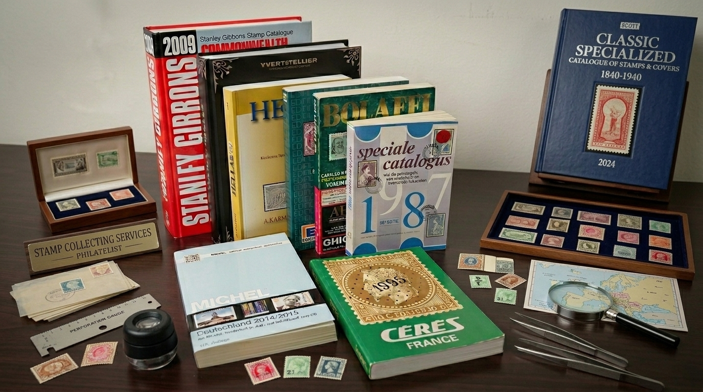 Stamp identification details for professional listings