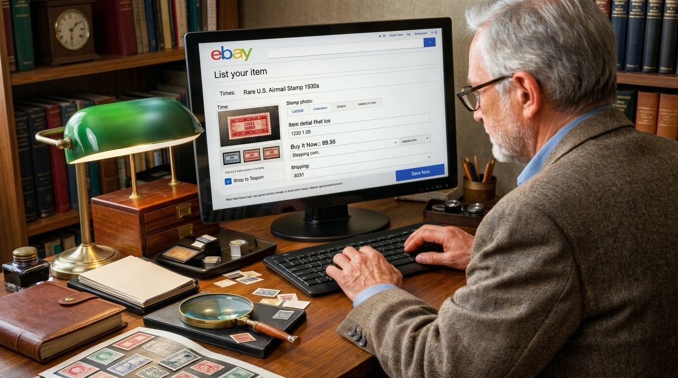 Listing stamps on a website or eBay store